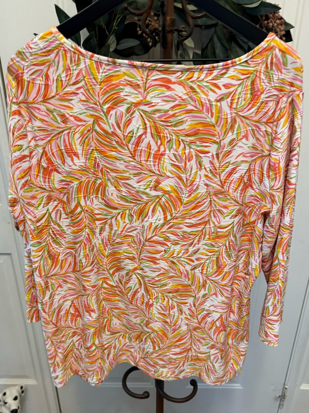 Emily Daniels Colorful Palm Leaf Tropical Top Shirt XL - Picture 2 of 11
